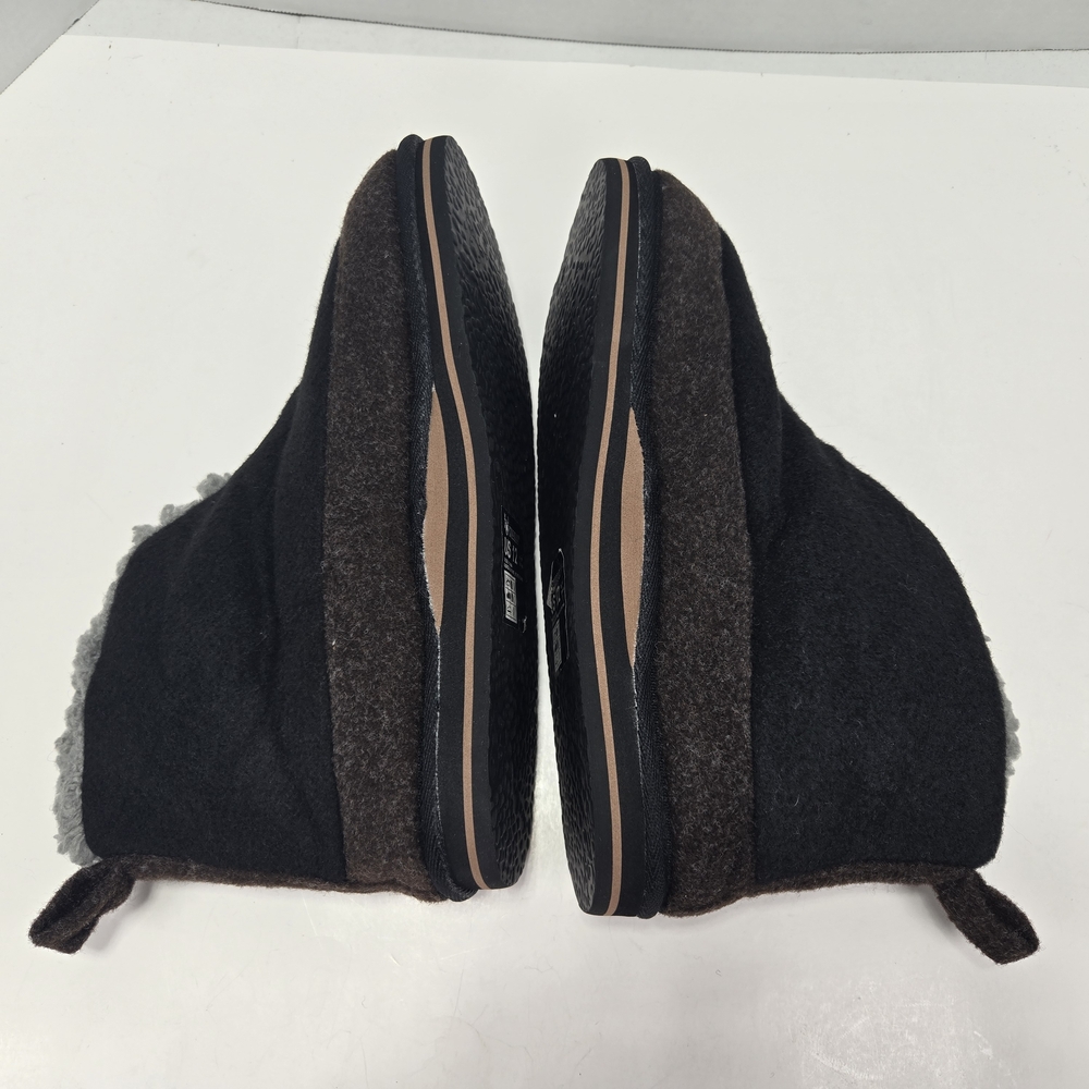KauiLu Black and Brown Winter Felt Wool Slippers with Sherpa Lining Size 12 - Picture 5 of 11